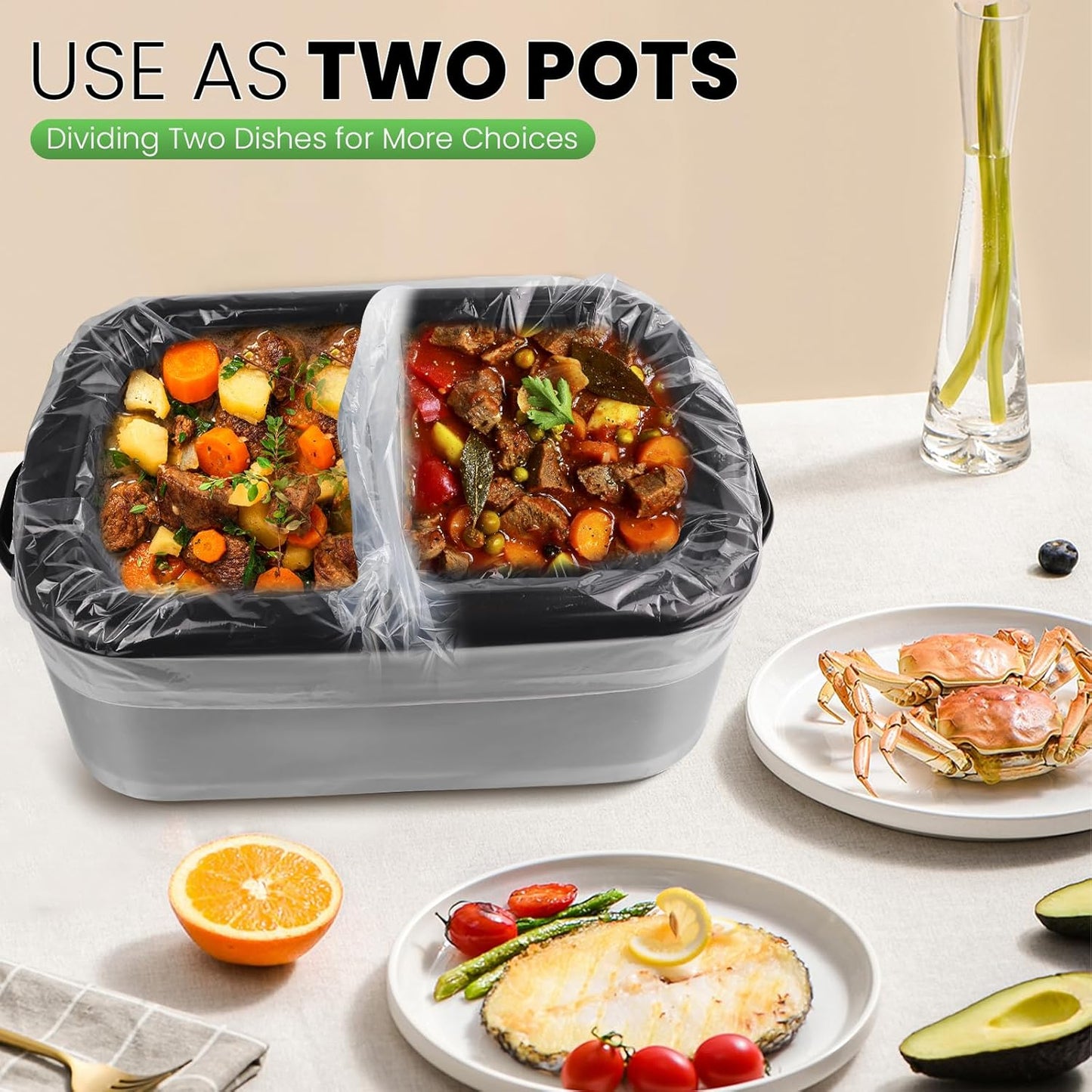 Electric Roaster Liners 34 X 18 Inch 15 Counts Disposable Roaster Liners Fits 16, 18, 22 Quarts Roasters, Roasting Oven Liners Cooking Bags for Immediate Cleanup