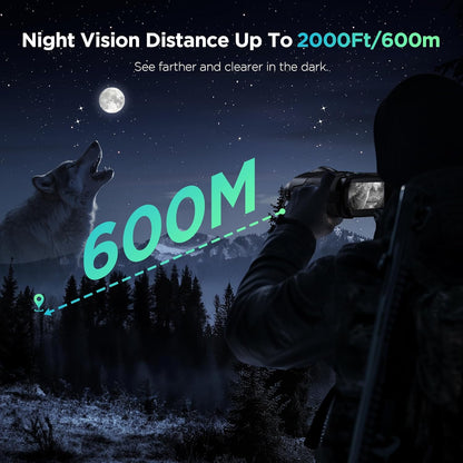 4K Night Vision Goggles for Adults, 2000FT Infrared Night Vision Binoculars with 64GB Card, Tactical Light, 8X Digital Zoom for Outdoor, Camping and Travel