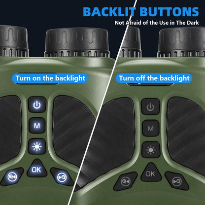 Night Vision Goggles - 4K Night Vision Binoculars with 48MP and 3 Inch Display, 8X Digital Zoom and 7-Level Infrared Black with White, Backlit Buttons, Type-C Fast Charging & Detachable Battery