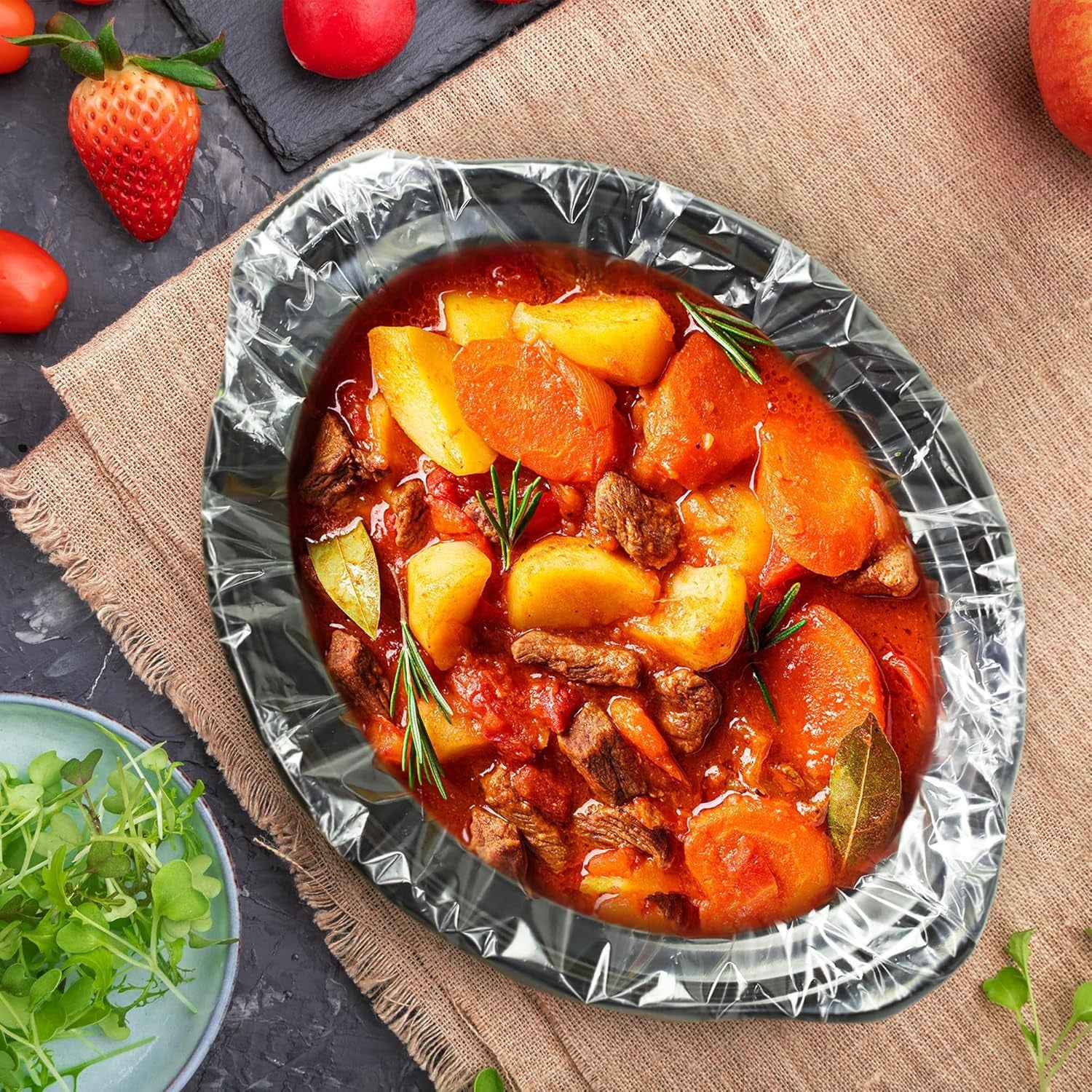 Slow Cooker Liners, Disposable Cooking Bags Large Size Pot Liners Fit 1QT to 4Qt,Suitable for Oval & round Pot 10 Count