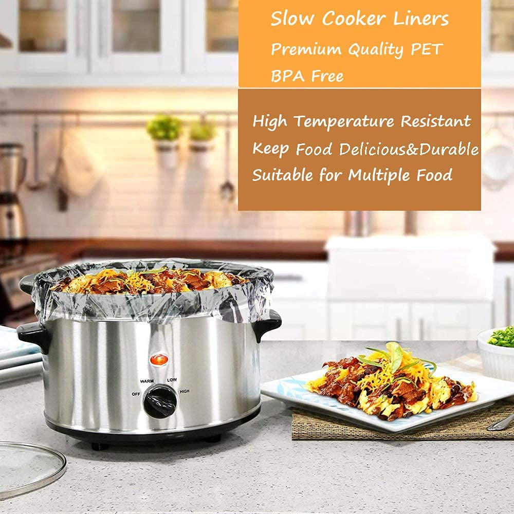 FASOZUKA Slow Cooker Liners 40×Cooking Bags Small Size Disposable Pot Liners, Fit 1QT to 3QT for Slow Cooker Cooking Trays Suitable for Oval & round Pots 11"X 16", 40 Liners (40)