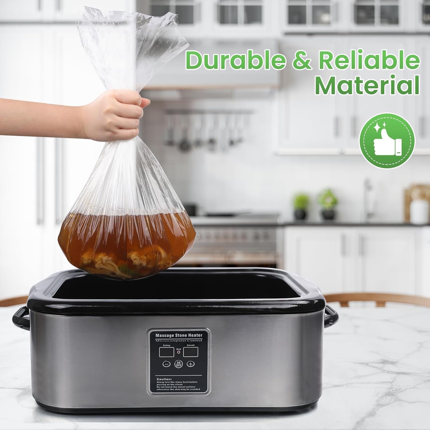 Electric Roaster Liners 34 X 18 Inch 15 Counts Disposable Roaster Liners Fits 16, 18, 22 Quarts Roasters, Roasting Oven Liners Cooking Bags for Immediate Cleanup